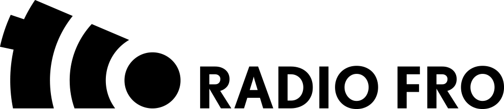 Das Radio FRO Logo mit Schriftzug in quer und Schwarz
