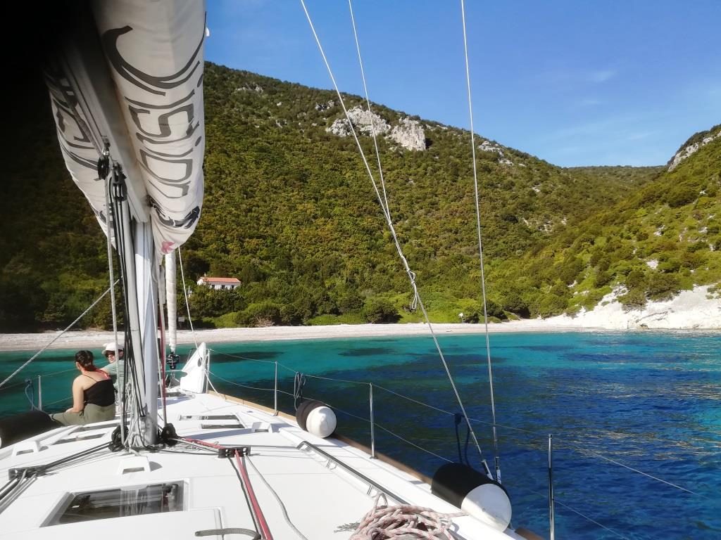 Die One-House Bay auf der Insel Akados im Ionischen Meer