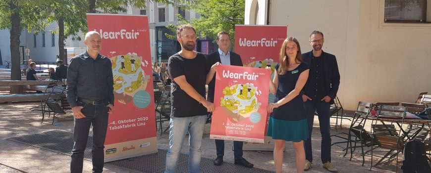 Wear Fair 2020 v.l.nr. Norber Rainer, Klimabündnis,Wolfgang Pfoser-Almer, GF Wear Fair, LR Stefan Kaineder, Miriam Bahn, Global 2000, Konrad Rehling, GF Südwind