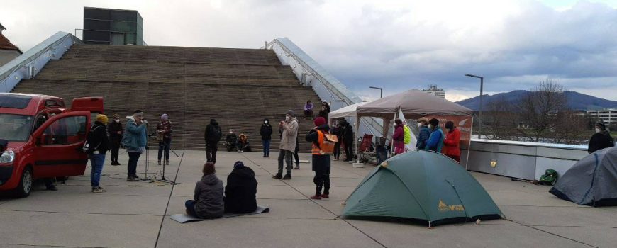 WochenendefürMoria_AEC Radio FRO beim Wochenende für Moria am AEC Maindeck