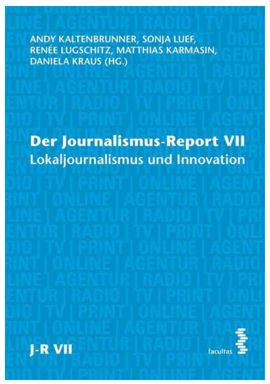 Das Cover vom Buch "Der Journalismus Report VII". Es ist blau mit weißer Schrift