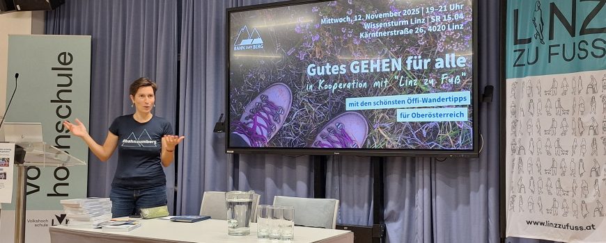 Sarah_Pallauf_BahnzumBerg Sarah Pallauf bei der Präsentation im Wissensturm von Bahn zum Berg