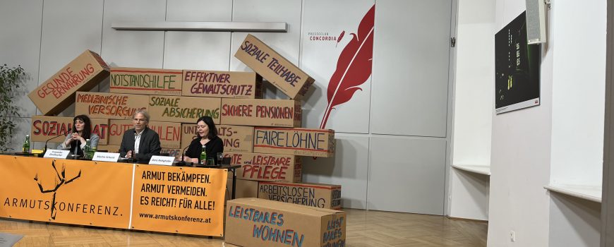 Armutskonferenz bild Pressekonferenz im Vorfeld der Armutskonferenz.