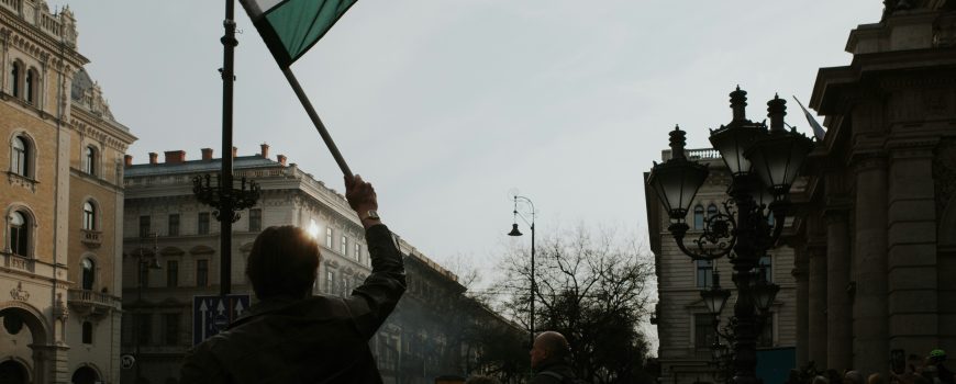 richard-stachmann-OTWZcHHmlKU-unsplash Menschenmenge und Ungarnflaggen.