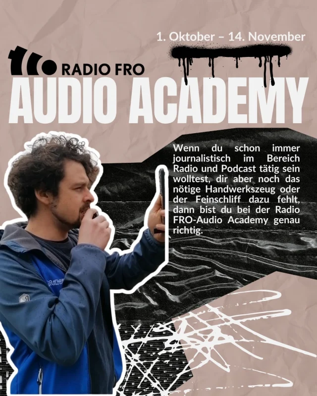 ✨Dein Einstieg in den Journalismus!✨

🎤Die Radio FRO Audio Academy bietet eine Workshopreihe, in der du die Tools lernst, um Sendungen zu gestalten. Mit diesen Fähigkeiten kannst du dann auch als freie*r Redakteur*in in unserem Kultur- und Bildungskanal oder im Infomagazin FROzine mitarbeiten.

ℹ️Die Inhalte:

* Interview und Moderation
* Audioschnitt und -bearbeitung mit Audacity
* Themenfindung und Recherche
* Der gebaute Beitrag
* Medien- und Urheberrecht, Trainer: Michael Diesenreither
* Radio-Formate
* Mobiles Live-Studio
* Stimm- und Sprechtraining

Anmeldung ist jetzt möglich, es steht deiner journalistischen Laufbahn nichts mehr im Weg!💪🏻 Den Link zur Audio Academy findest du in der Bio!🔗

#RadioFRO #AudioAcademy #Journalismus #RadioJournalismus #Radio #Linz #CommunityRadio #offen #kritisch #frei #freiesradio #freiemedien